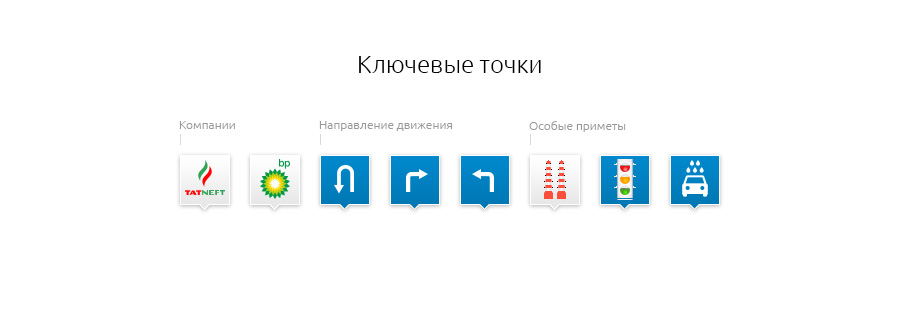 Карта проезда → Ключевые точки